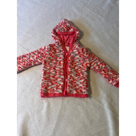 Wonderkids Other - Wonderkids Toddler Girls Pink Variegated Knit Fleece Lined Hooded Cardigan 4T